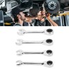 4pcs Short Ratcheting Wrench Set 72 Tooth 8mm 9mm 11mm