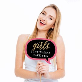 Funny Girls Night Out - Bachelorette Party Photo Booth Props Kit - 10 Count