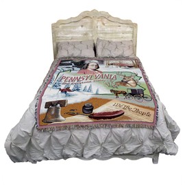 Pure Country Weavers State of Pennsylvania Blanket - Gift Tapestry Throw Woven from Cotton - Made in The USA (72x54)