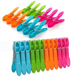 MUFEKUM Clothes Pegs, Set of 50 Premium Plastic Clothes Pegs for Washing Lines, Windproof Washing Pegs, Colourful Strong Grip Clothes Pegs for Towel, Clothes, Socks (Black/White)