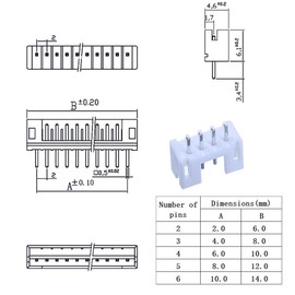 PENGLIN 460PCS JST PH 2.0mm Connector kit,2/3/4/5/6 Pin Housing Adapter,PH 2.0mm Female and Male JST kit