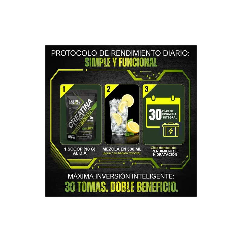 Creatina Electrolitos, Vitaminas Testo Rocket