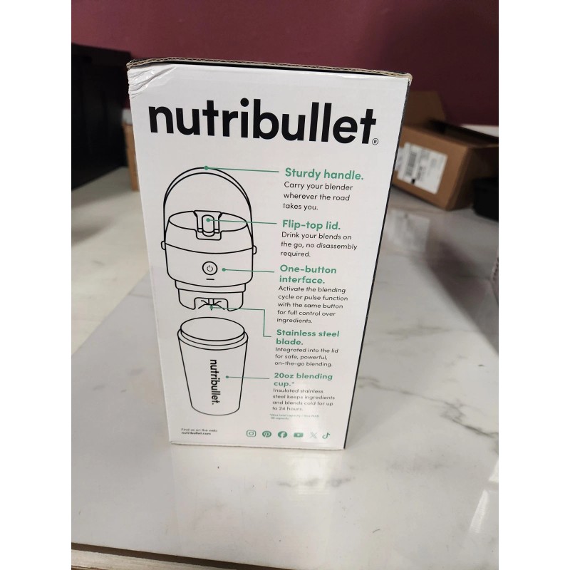 nutribullet Flip Portable Blender with Insulated Cup Black New Sealed