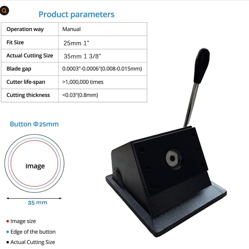 1 Inch Circle Punch Cutter Button Maker Machine for Paper