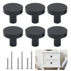 Wekuw 6 Pieces Cabinet Knobs (Black) Furniture Knobs Black Handles for Kitchen Cabinets Drawers Knobs Door Handles Cabinet Knobs Door Knob Suitable for Desk Drawer Cabinets