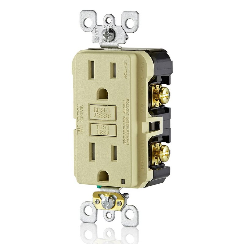 Leviton GFCI Outlet, 15 Amp, Self Test, Tamper-Resistant with LED
