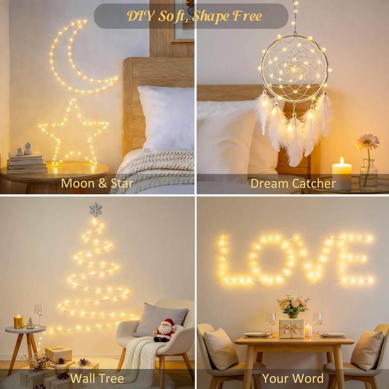 JMEXSUSS USB Fairy Lights for Bedroom,33ft 100 LED Classroom Lights
