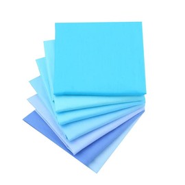 CraftsFabrics 7pcs/ Lot (16'' x 20'') Blue Solid Colour Twill Cotton Fat Quarters Bundle 100% Cotton Precut Fabric Squares for DIY Sewing, Quilting, Scrapbooking, Patchwork, Baby Clothing