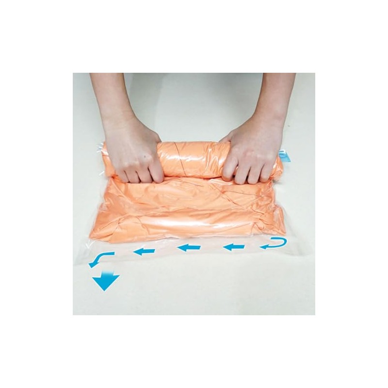 ronwefoox 衣類圧縮袋 手巻き 旅行 出張 引っ越し 防虫と防水 衣類 真空 掃除機不要