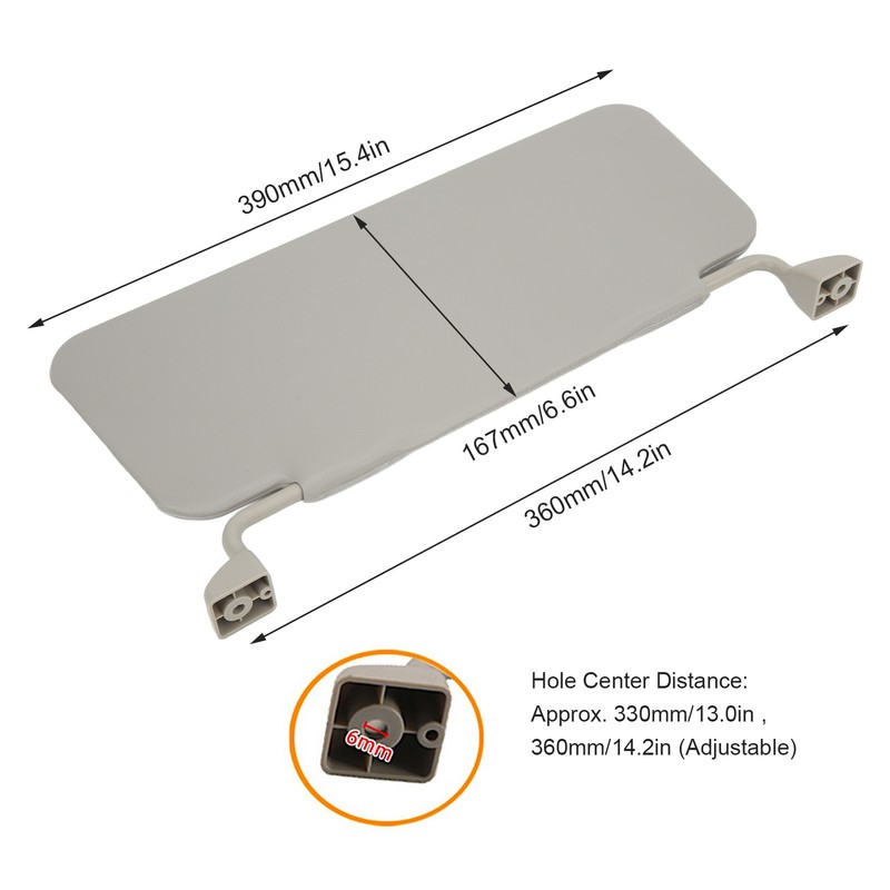 Engineering Vehicle Sun Visor Gray ABS Plastic Interior Sunproof for