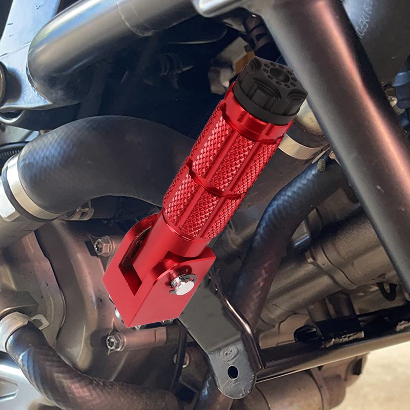 2Pcs Motorcycle Foldable Foot Pegs M8 Antislip Aluminium Alloy Universal