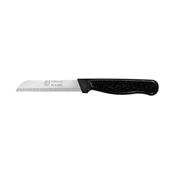 GGS Solingen Knife, Vegetable Knife Set, Fruit Knife, Tomato Knife, Steak Knives, Serrated, Dishwasher Safe, German Stainless Steel, Chef Kitchen Knife Set (Black 1 Knife)
