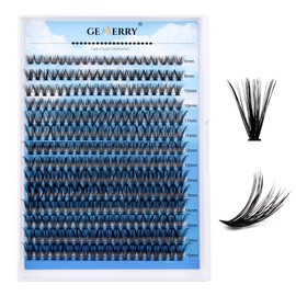 Individual Eyelashes, DIY Cluster Eyelashes, 0.07 C Curl, Individual Eyelash Extensions, Volume Eyelash Clusters at Home, GEMERRY Eyelashes (8-16 Mix, 40D-0.07C)