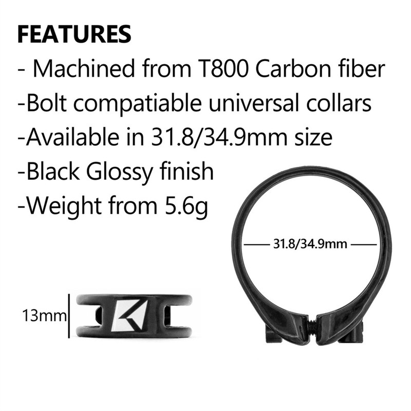 Bike Seat Post Clamp Carbon Fiber Lightweight Durable Construction Bicycle