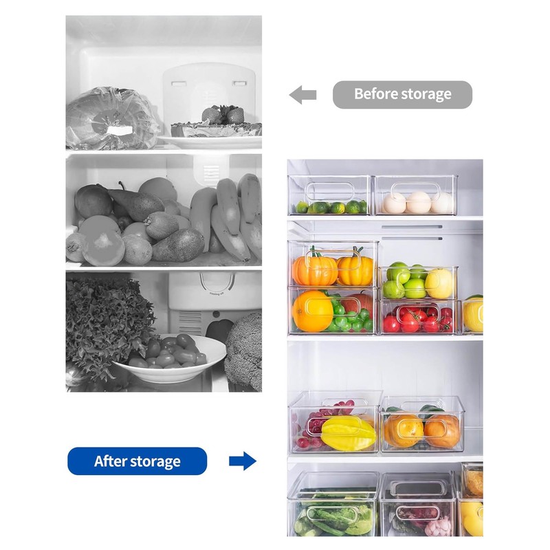 HanYun Fridge Organiser Set, Stackable Kitchen Organiser, Fridge Organiser, Storage