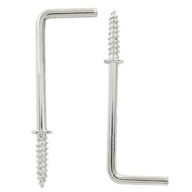 PHITUODA 20Pcs L Shape Screw Hooks 2 Inch Square Bend Hooks L Screw Hooks Right Angle Hooks Metal Screw-in Hooks for Hanging, Silver