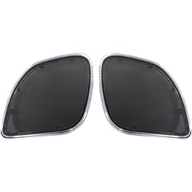 Hogtunes RG RM Grill-C Replacement Front Speaker Grills with Chrome Trim (2 Pack), Fits 2015-2024 Harley-Davidson Road Glide Models