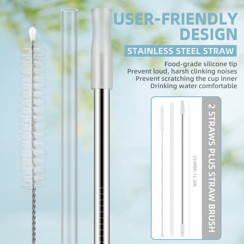 40oz Leakproof Stainless Steel Insulated Travel Tumbler with Handle, Straw
