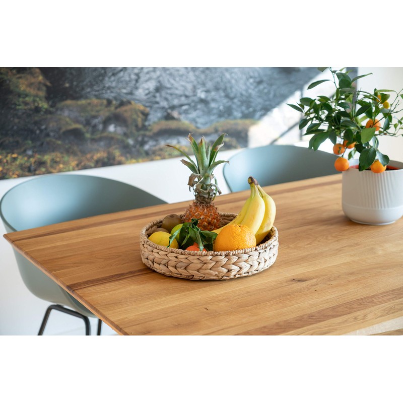 Decorasian Round Braided Seagrass Tray, Water Hyacinth, Set 32 cm