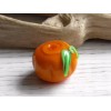 2 - 13x10mm LAMPWORK PUMPKIN LEAF & CURLED VINE BEADS