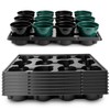 BTPLASTIK 12 Cell Round Nursery Pots Trays 8 Pack, Sturdy