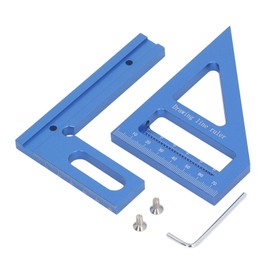 3D Multi Angle Measuring Ruler 45 90 Degree Aluminum Alloy Woodworking Square Protractor Miter Blue