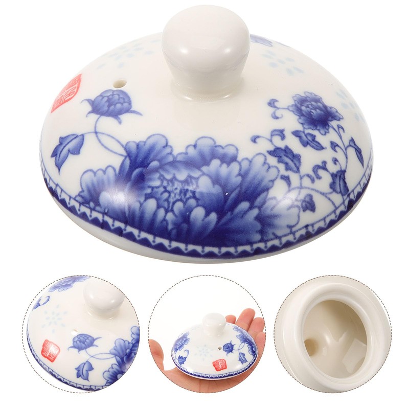 Luxshiny Ceramic Tea Pot Lid Replacement Cover 1.77 Inch Diameter
