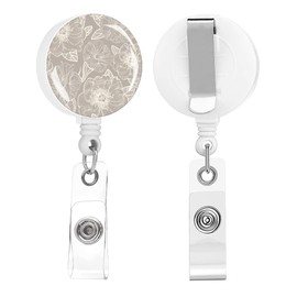 Lckgdozns Retractable Badge Holders, Retro Floral Design, ID Card & Event Pass Holder
