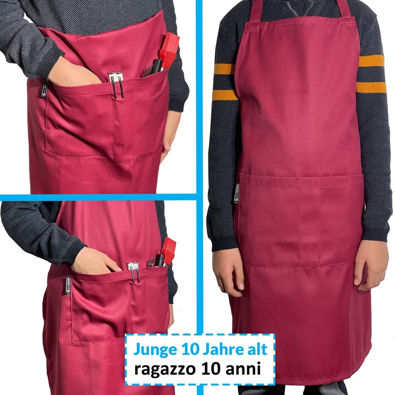 LEFUNDA® Pack of 2 Aprons, Waterproof Apron with 3 Pockets,