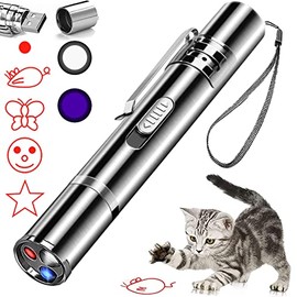 IVVTRYI Laser Pointer Cat Toys for Indoor, Rechargeable, 7 Adjustable Wand Red Light Pet Interactive Cat Mouse Toys to Keep Busyfor Kitten Dog Chase Play