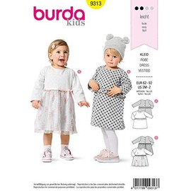 Burda Sewing Pattern 9313 Kids Dresses [Baby 62-92] Sewing Yourself Ideal for Beginners [L2]