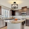 WBinDX 4-Light Farmhouse Chandelier, Metal Semi Flush Mount Ceiling Light