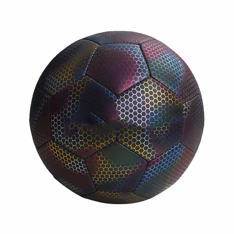 Reflective Football PU Glowing Sports Soccer Ball with Pump for