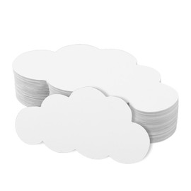 100stk Weiße Wolkenausschnitte, Dzickes Papier Gestanzte Wolkenformen Doppelseitig Wanddekorationshandwerk Papierwolken-Klassenzimmerdekoration für Bulletin Tafel Kinderzimmer