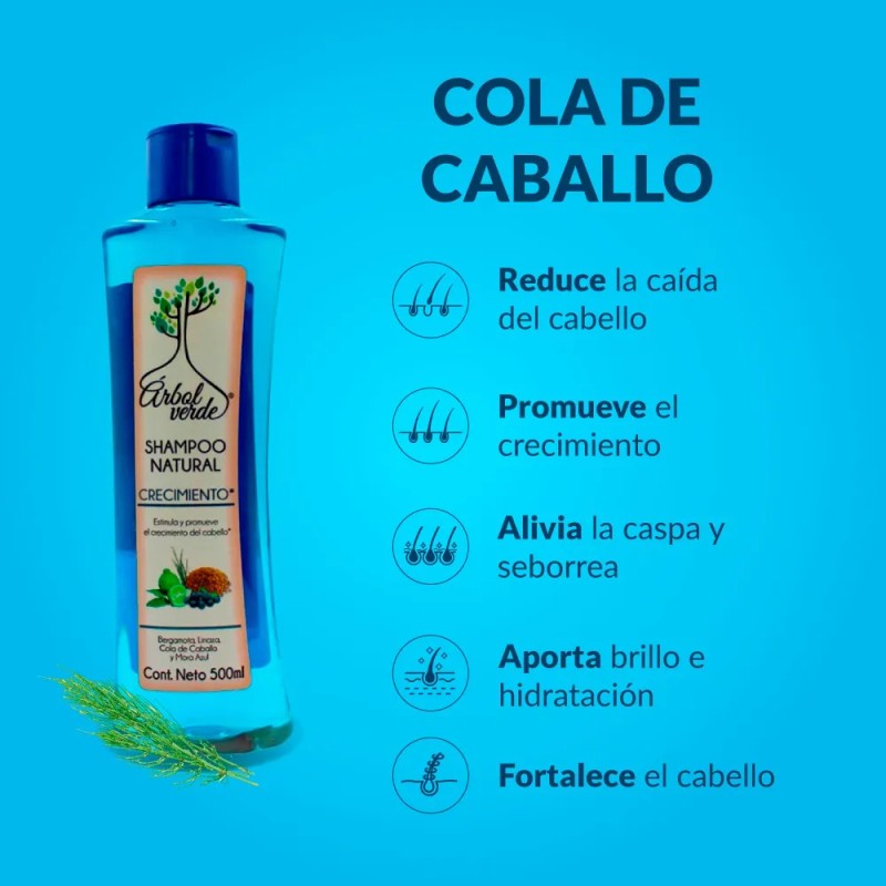 Shampoo Árbol Verde Natural Crecimiento 500ml