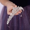 Teyglen Wedding Tiara and Crown for Women Silver Crystal Rhinestone