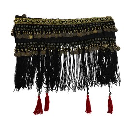 Western F.a.s.h.i.o.n Velvet Hip Scarf with Charms & Fringes