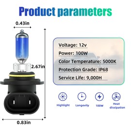 CEXHEHD For 2005-2010 Honda Odyssey Halogen Headlight Light Bulbs Combo, 4pcs Super Bright 5000K White Halogen High& Low Headlamps Bulbs Package