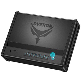 Dveron handgun safe for 2 Pistols with Interior light, Safe box for Cloakroom Bedroom Nightstand and Car, Black