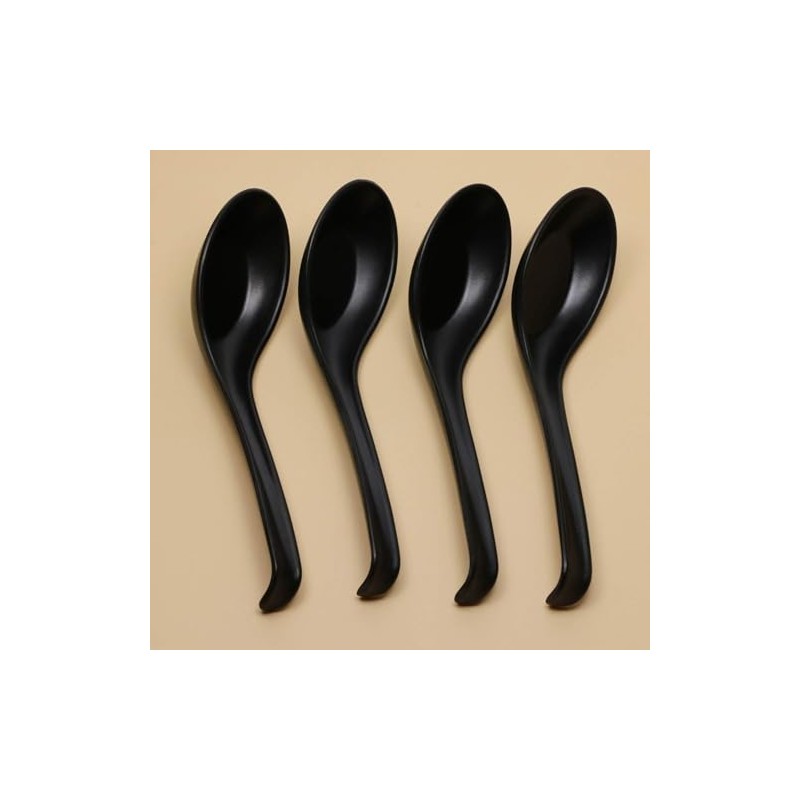 4 Pieces Soup Spoons, Plastic Soup Spoon, Wonton Soup Spoon