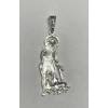 Sterling Silver Saint Lazarus "San Lazaro" Polished Pendant