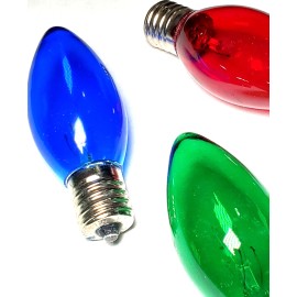 Unbranded 12 PCS - Vintage Christmas Bulbs C7-1/2 Indoor/Outdoor Clear Color