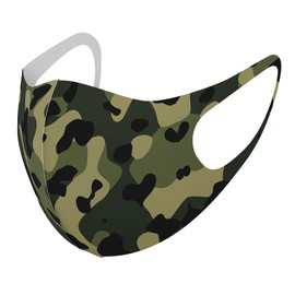 igsticker 010453 Design Mask, Set of 2, Polyester, Washable, Cloth Mask, XL Size, Men's, Camouflage, Green