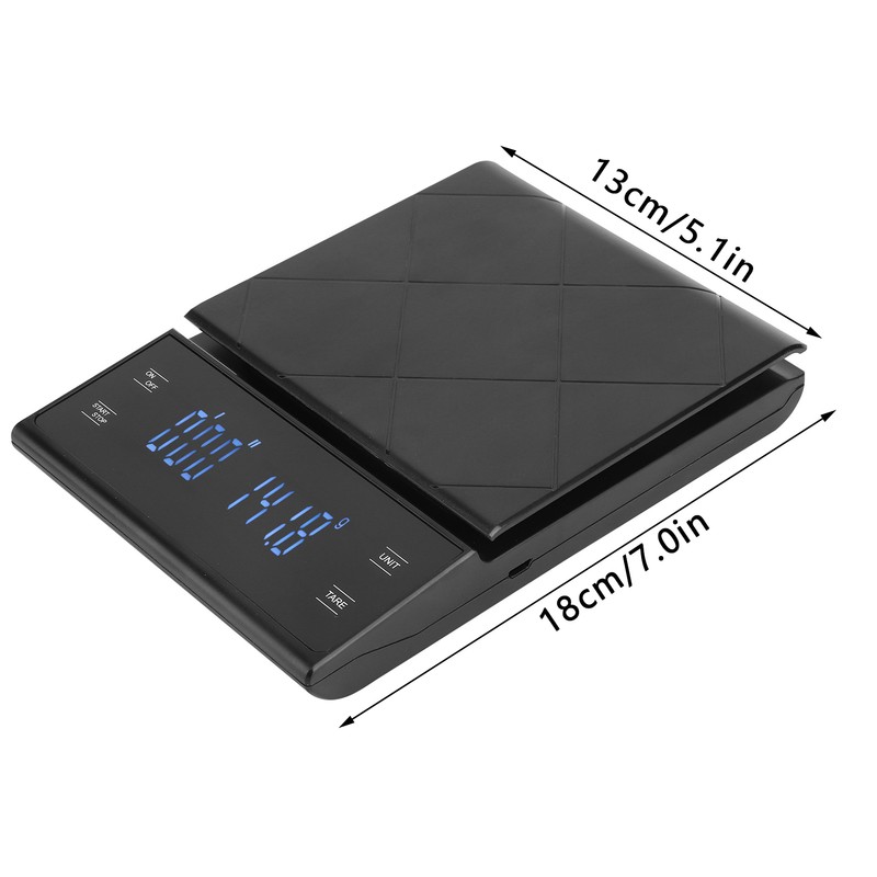 Electronic Coffee Scale Digital Kitchen Baking Scales with Timer LCD