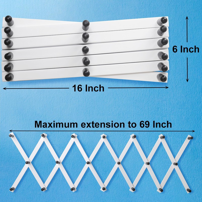 SKOLOO Hat Rack for Wall with 17 Hooks, Solid Wooden,