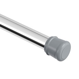 Ginbel Direct Shower Curtain Rod 28-48 Inch, 1"Diameter Spring Long Adjustable Tension Curtain Rods for Bathroom Windows Closet No Drilling No Rust, Silver