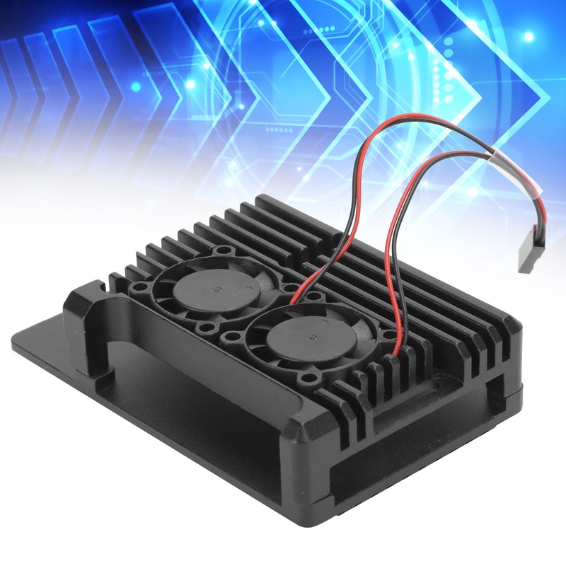 Aluminum Case with Dual Fan Cooling Shell for Raspberry Pi