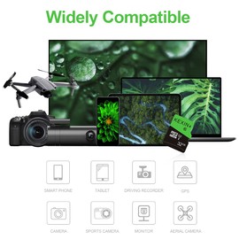 KEXIN 32GB Micro SD Card 5 PCs MicroSDHC Card UHS-1 Up to 80MB/s Read Class 10 C10 U1 Micro SD Memory Card TF Card for Camera, Smartphones, Security System, Drone, Dash Cam, Tablet (Black Green)