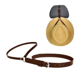 Ohleats Cowboy Hat Holder for Truck, Leather Car Cowboy Hat Rack to Keep Your Hats in Shape Securely, Vehicle Seat Hard Hat Holder Clothes Coat Hanger, Interior Car Accessories (Dark Brown)