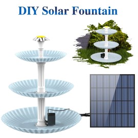 AISITIN 3.5W Solar Bird Bath Fountain Set,Upgraded DIY Solar Fountain Detachable,Out